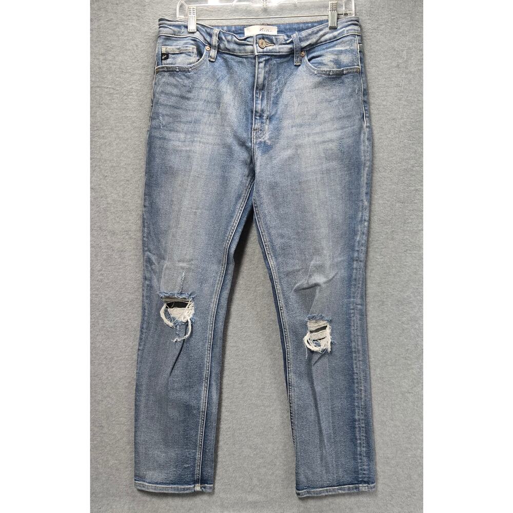 Kancan Sultana High Rise Distressed Slim Straight Jeans Size 30